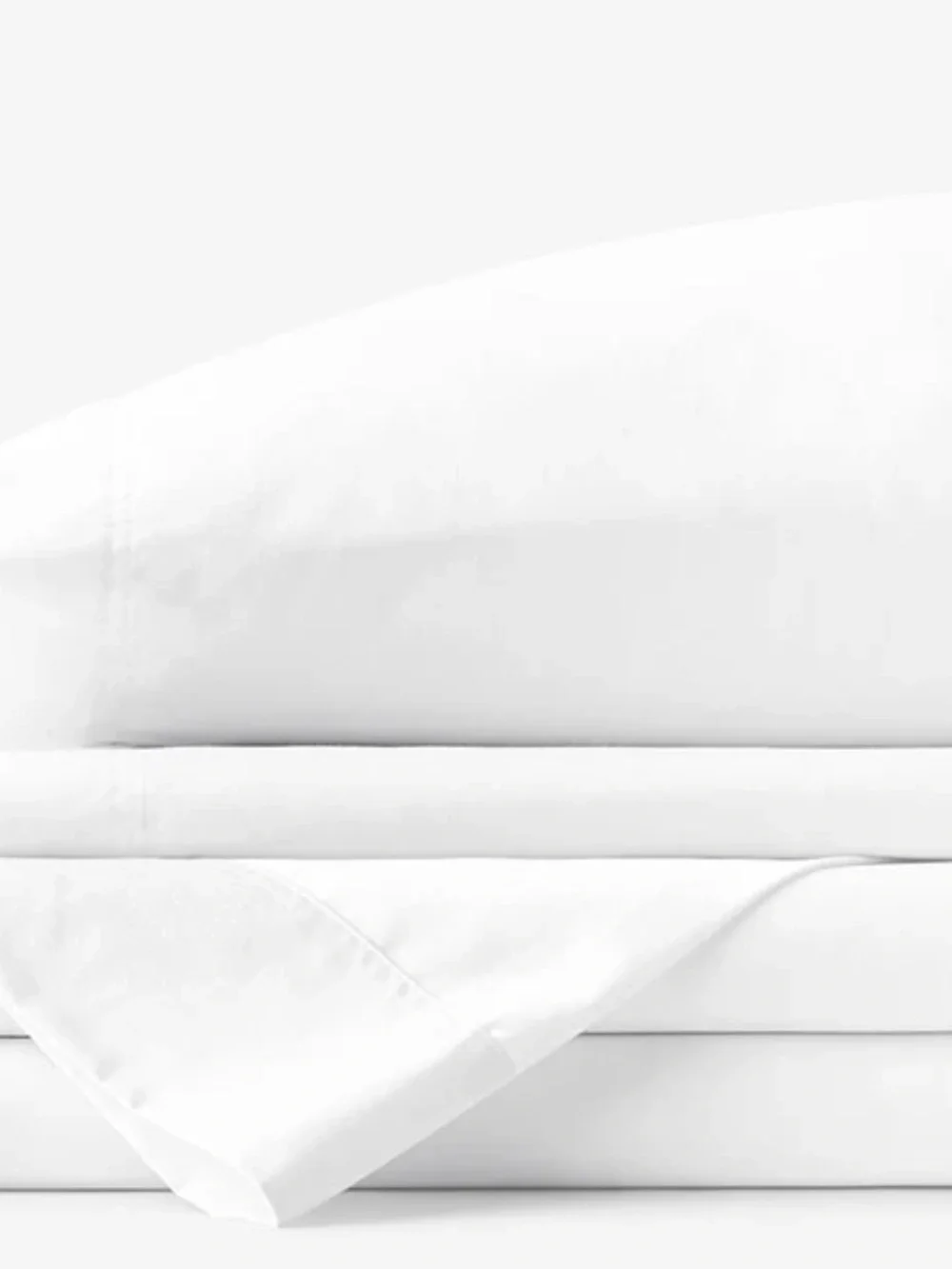 Wrinkle-Free Sateen Bed Sheet and Fitted Sheet Twin XL, White, The Company Store